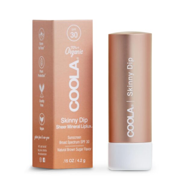 Mineral Liplux® Organic Lip Balm Sunscreen SPF 30, Skinny Dip Tint