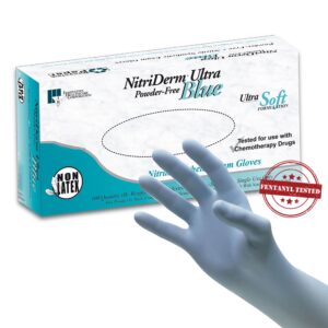 NitriDerm® Ultra Blue Exam Glove, Large, Light Blue