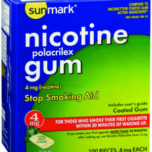 sunmark® Nicotine Polacrilex Gum 4 mg Cool Mint Flavor