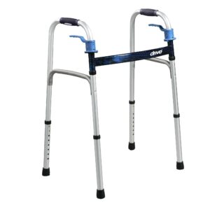 drive™ Deluxe Aluminum Dual Release Folding Walker, 32 – 39 Inch Height