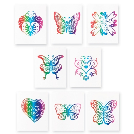 SmileMakers® 144 per Box Rainbow Glitter Designs Temporary Tattoo 1.25 Inch