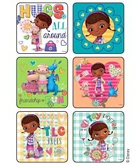 Disney® 75 per Roll Doc McStuffins Glitter Sticker 2-1/2 Inch