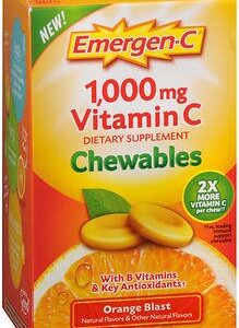 Vitamin C Supplement Emergen-C? Ascorbic Acid 1,000 mg Strength Chewable Tablet 40 per Box Orange Flavor