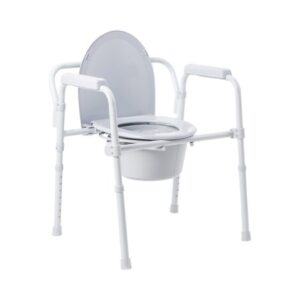 3-in-1 Commode Chair McKesson Fixed Arms Steel Frame Back Bar 13-1/2 Inch Seat Width 350 lbs. Weight Capacity