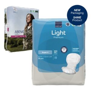 Bladder Control Pad Abena? Light Super 17 Inch Length Moderate Absorbency Fluff / Polymer Core One Size Fits Most