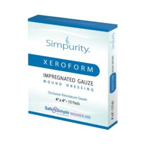 Xeroform Petrolatum Impregnated Dressing Simpurity? Square 4 X 4 Inch Sterile