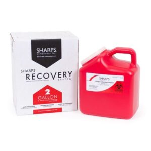 Mailback Sharps Container The Sharps Disposal By Mail System? PRO-TEC? Red Base 11 H X 6 W X 9 L Inch Vertical Entry 2 Gallon