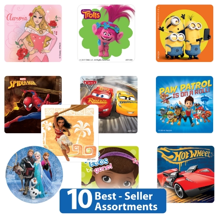SmileMakers® 1000 per Roll Best Seller Licensed Sticker 2-1/2 Inch