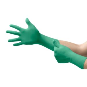 Chemical Protection Glove TouchNTuff? 92-605 Medium Nitrile Green 12 Inch Beaded Cuff NonSterile