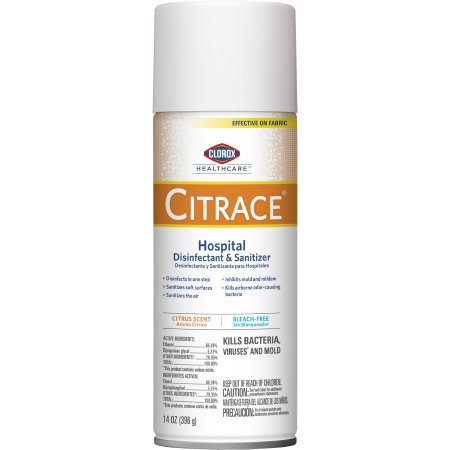 Clorox Healthcare? Citrace? Hospital Surface Disinfectant / Sanitizer Alcohol Based Aerosol Spray Liquid 14 oz. Can Citrus Scent NonSterile
