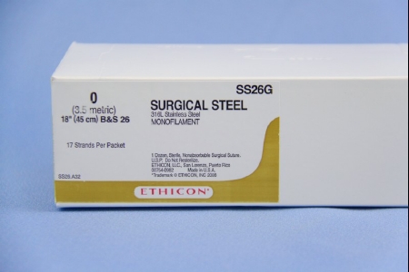 Nonabsorbable Suture without Needle SUTUPAK™ Stainless Steel Size 0