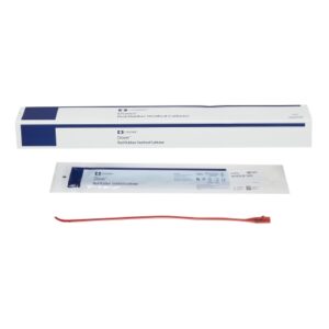 Urethral Catheter Dover? Coude Tip Hydrophilic Coated Red Rubber 14 Fr. 12 Inch