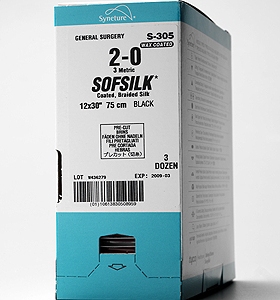 Nonabsorbable Suture without Needle Sofsilk™ Silk Braided Size 4-0