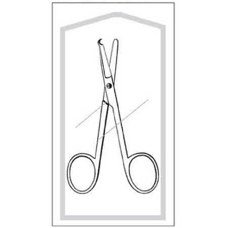 Suture Scissors Econo? Spencer-Littauer 3-1/2 Inch Length Floor Grade Pakistan Stainless Steel Sterile Finger Ring Handle Straight Blunt Tip / Blunt Tip