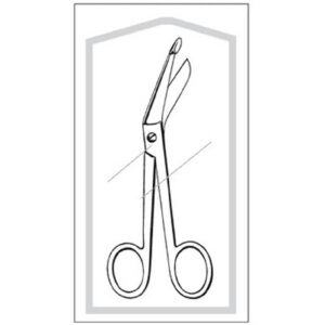 Bandage Scissors Econo? Lister 5 Inch Length Floor Grade Stainless Steel Sterile Finger Ring Handle Angled Blunt Tip / Blunt Tip