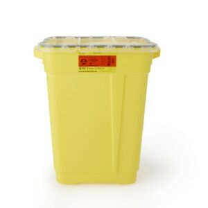 Chemotherapy Waste Container BD? Yellow Base 23-1/2 H X 20 W X 14-3/4 D Inch Vertical Entry 17 Gallon