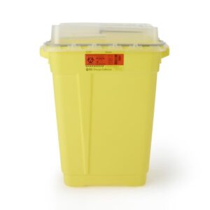 Chemotherapy Waste Container BD? Yellow Base 26-1/4 H X 20 W X 14-3/4 D Inch Vertical Entry 19 Gallon