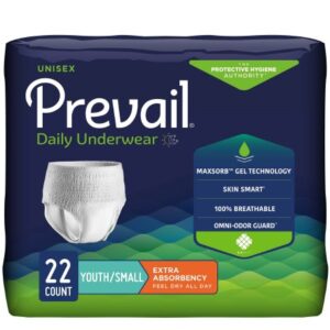 Unisex Youth Absorbent Underwear Prevail? Daily Underwear Pull On with Tear Away Seams Small Disposable Moderate Absorbency