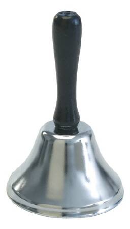 Call Bell Handle Held Wooden Handle / Steel Bell 4 Inch