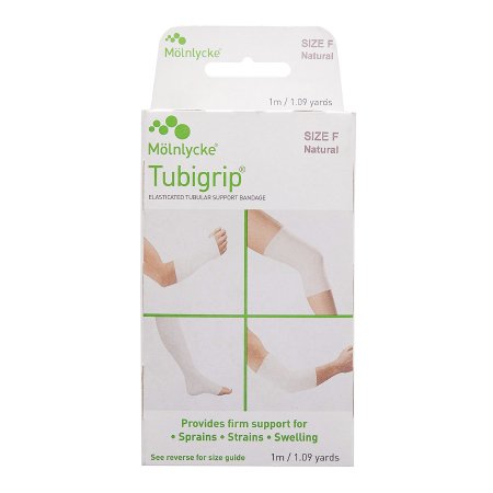 Elastic Tubular Support Bandage Tubigrip? 4 Inch X 1 Yard Large Knee / Medium Thigh Pull On Natural NonSterile Size F Standard Compression