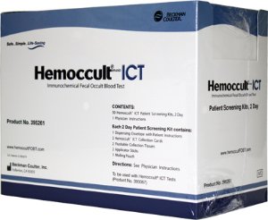 Cancer Screening Patient Sample Collection and Screening Kit Hemoccult? ICT 2-Day Fecal Occult Blood Test (iFOB or FIT) 50 Tests CLIA Waived