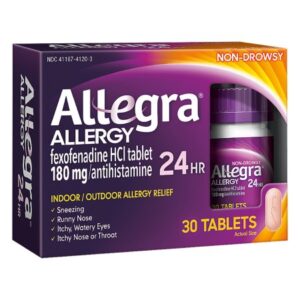 Allergy Relief Allegra? 180 mg Strength Tablet 30 per Box