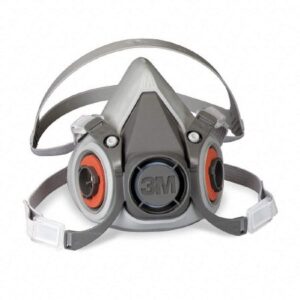 3M? 6000 Reusable Respirator Industrial N95 Half Face 4 Point Adjustable Head Strap Medium Gray / White