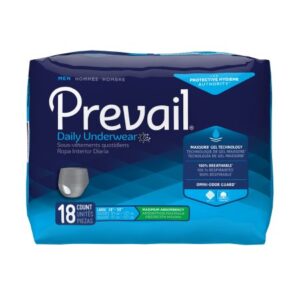 Male Adult Absorbent Underwear Prevail? Daily Underwear Pull On with Tear Away Seams Large Disposable Heavy Absorbency