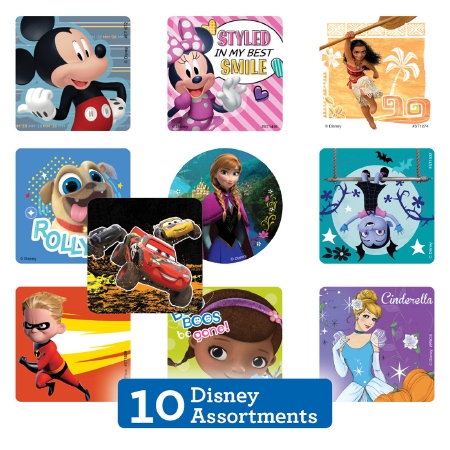 SmileMakers® 1000 per Unit Disney Sticker Sampler Sticker 2-1/2 Inch