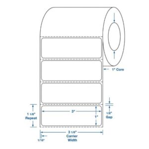 Blank Label Centurion? Laboratory Use White Paper 1 X 3 Inch