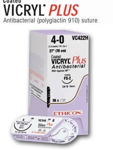 Absorbable Antibacterial Ligating Reel with Suture Coated Vicryl™ Plus Polyglactin 910 with Irgacare MP Braided Size 2-0